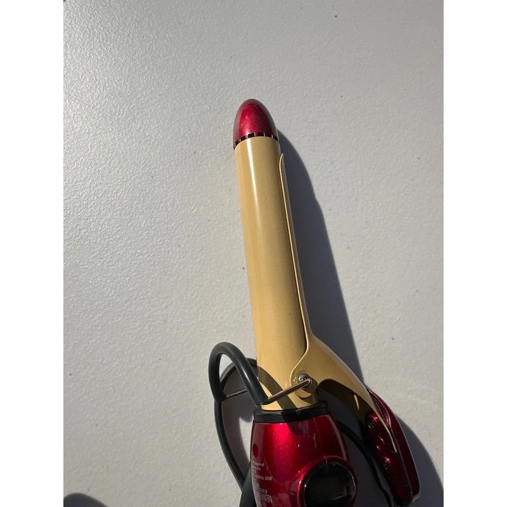 CHI Air Tourmaline Ceramic Curling Iron Red Gold Digital CA1033 1 Inch Barrel‎